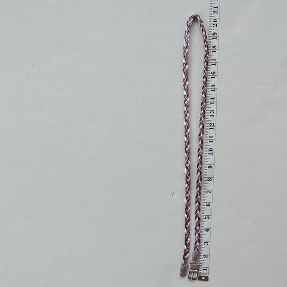 Braided Silver Red Blue 4th of July Celebration Belt - Picture 8 of 9